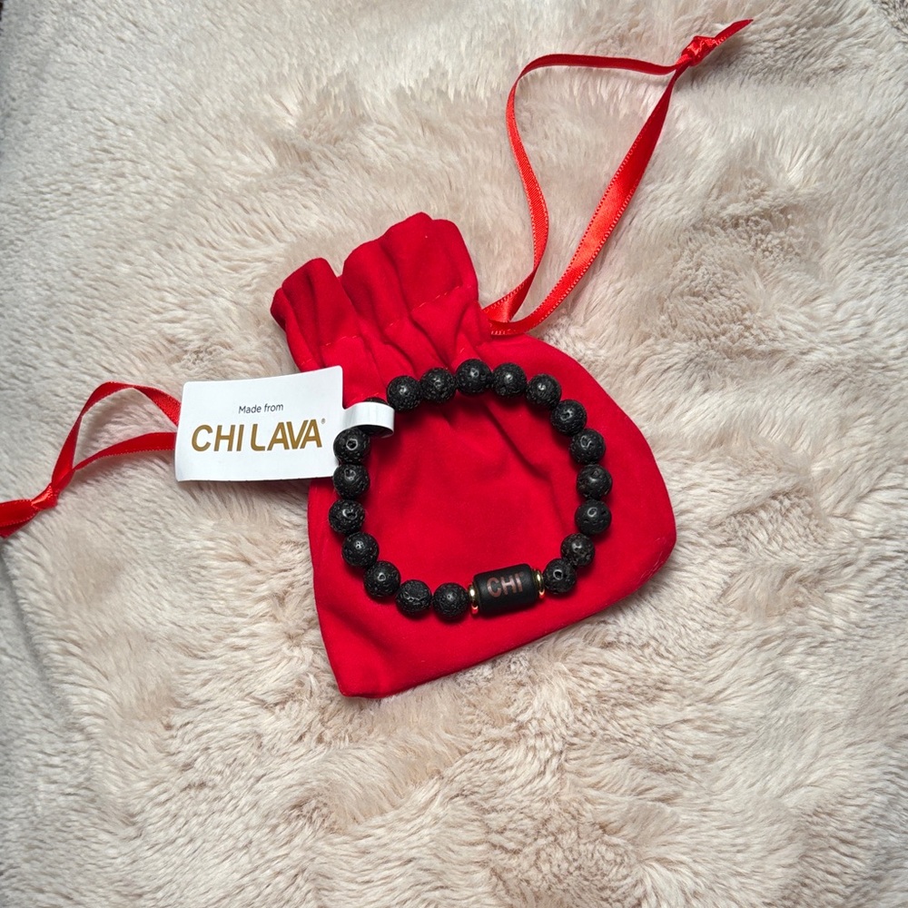 Chi Lava Black Beaded Bracelet